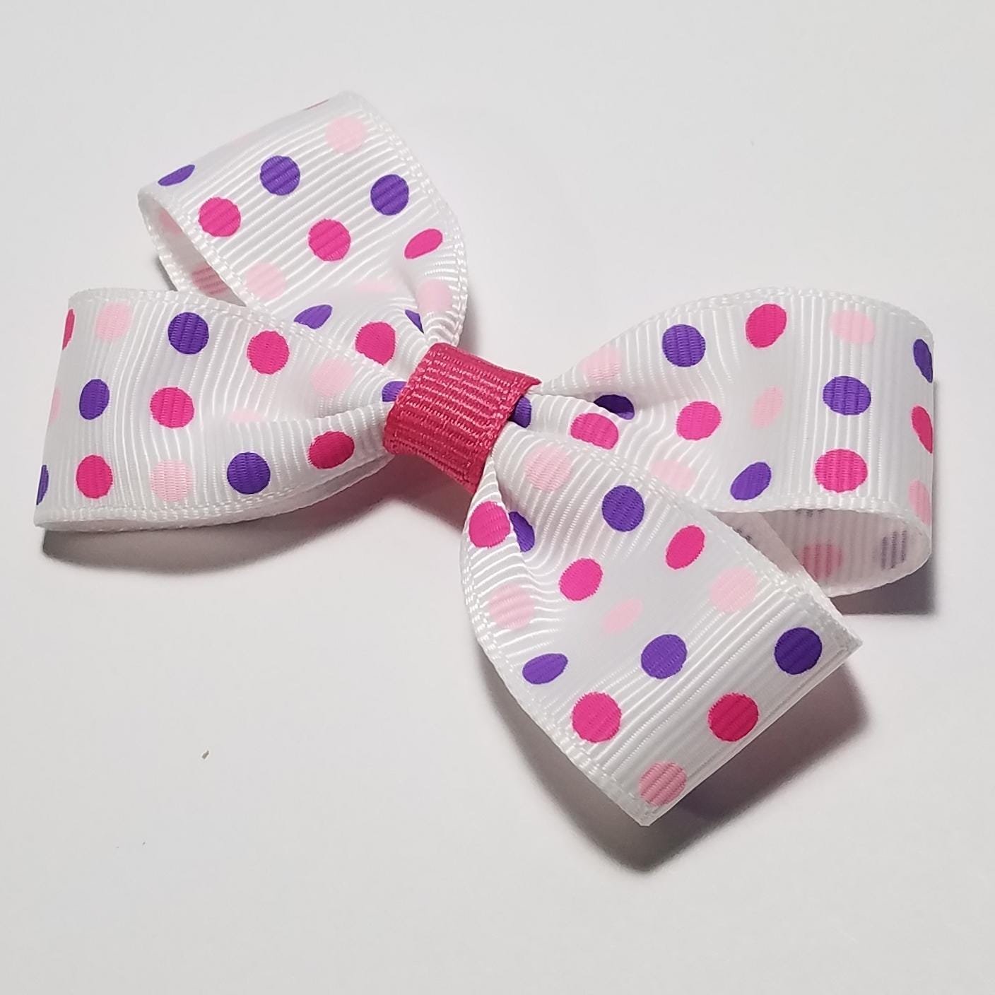3" Pink Purple Polka Dot 