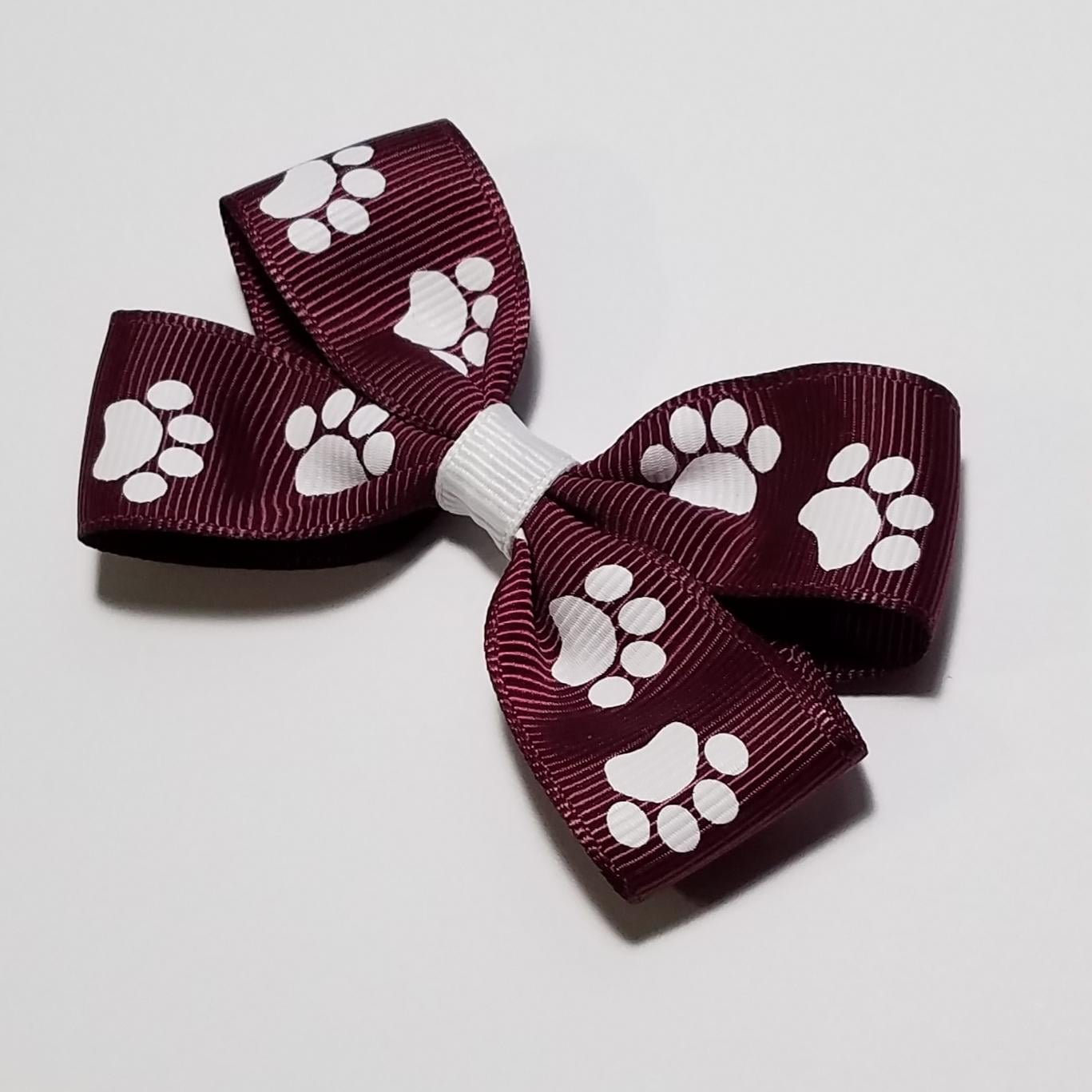 3" Maroon White Paw Print 