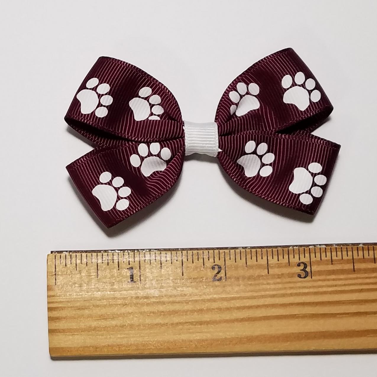 3" Maroon White Paw Print 