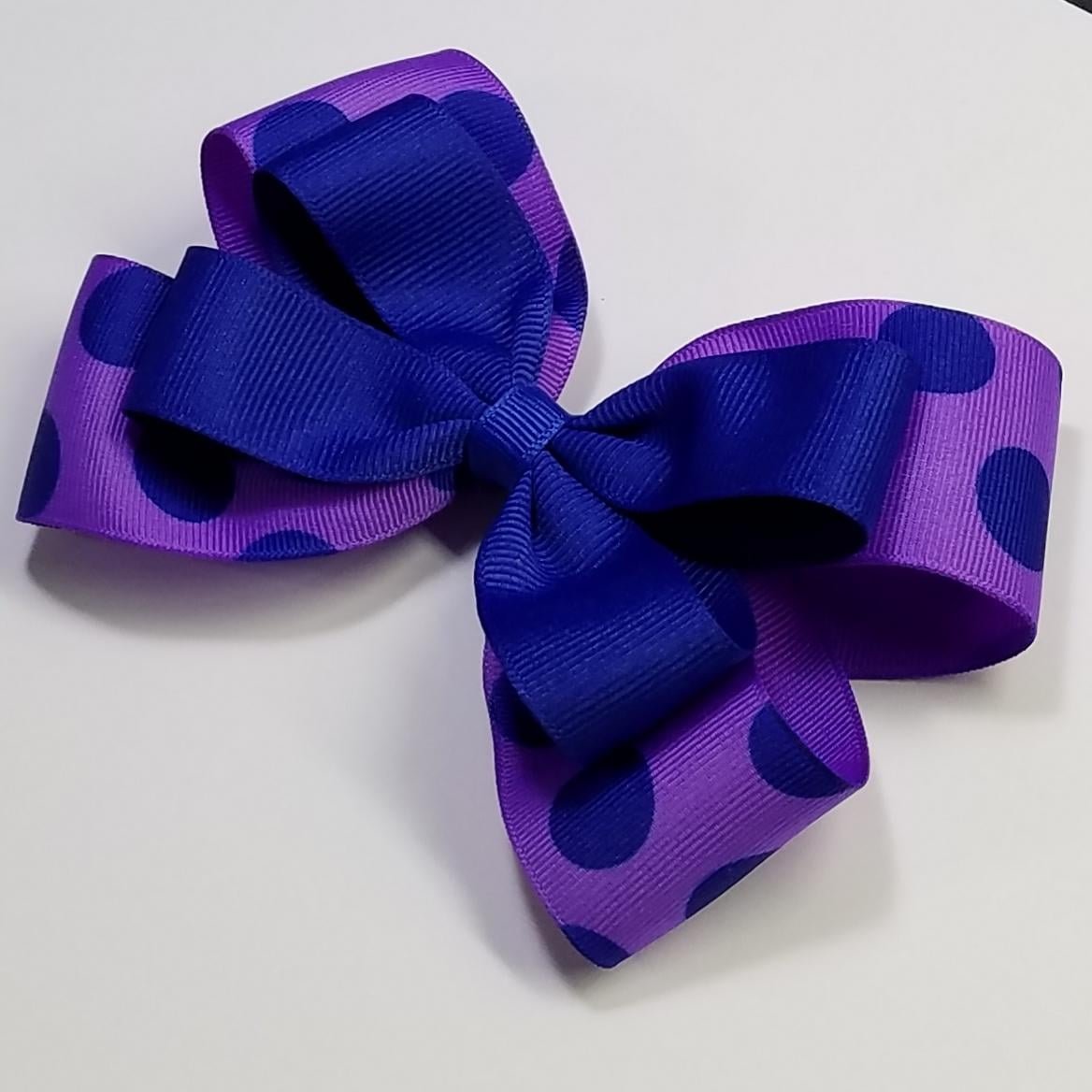 5" Royal Blue Purple Polka Dot 