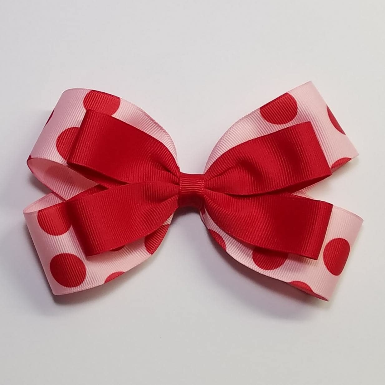 5" Pink Red Polka Dot 