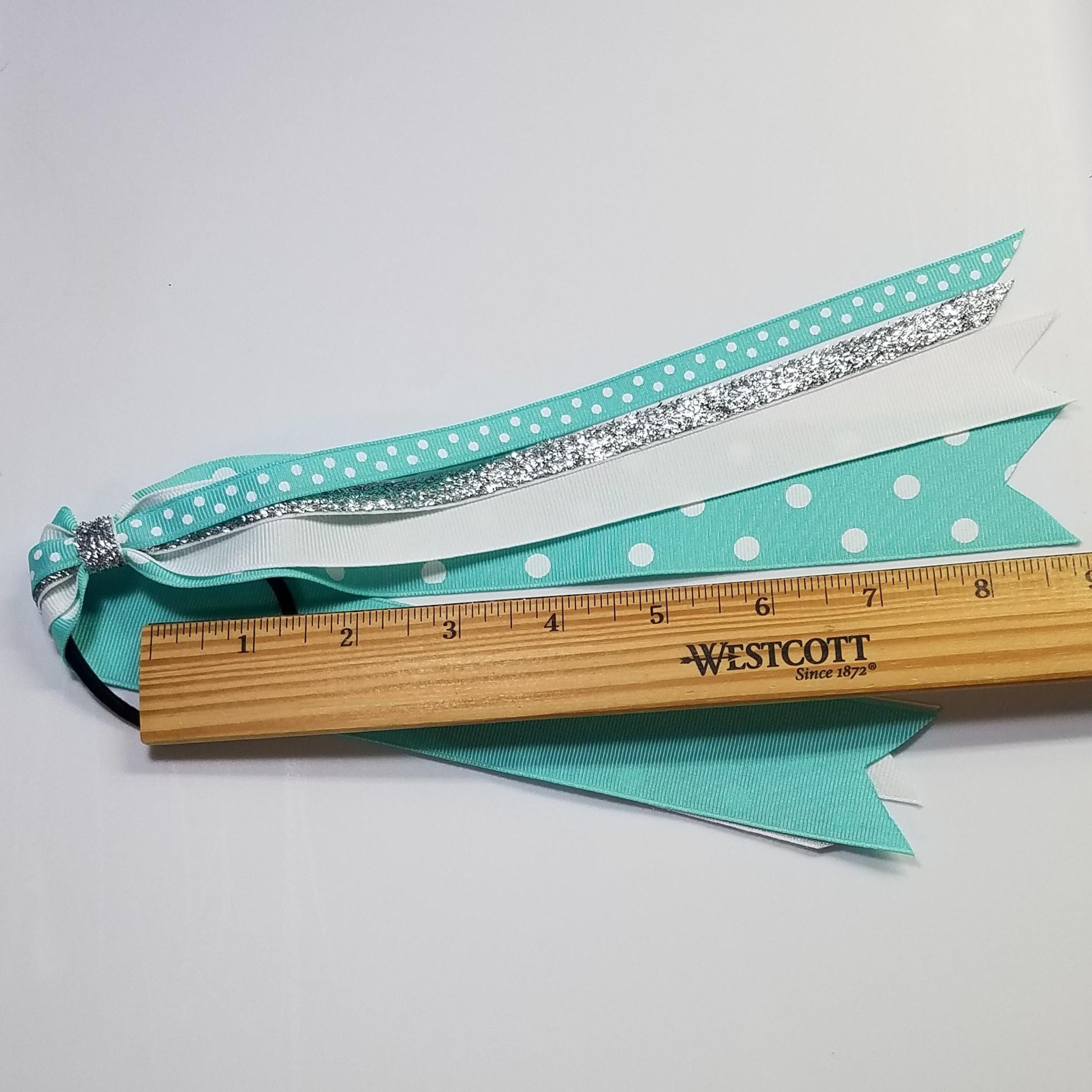 Aqua White Polka Dot 