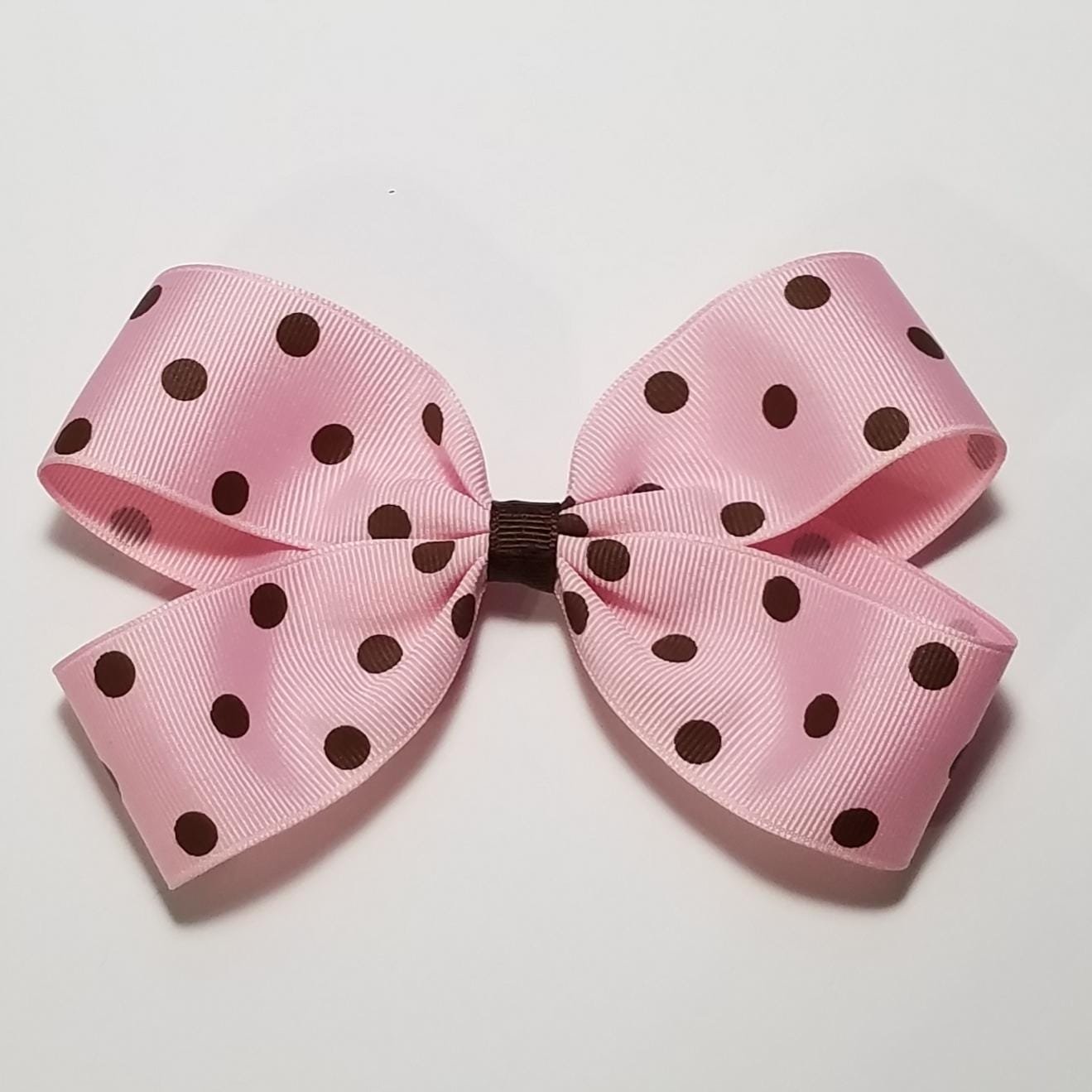 5" Pink Brown Polka Dot 