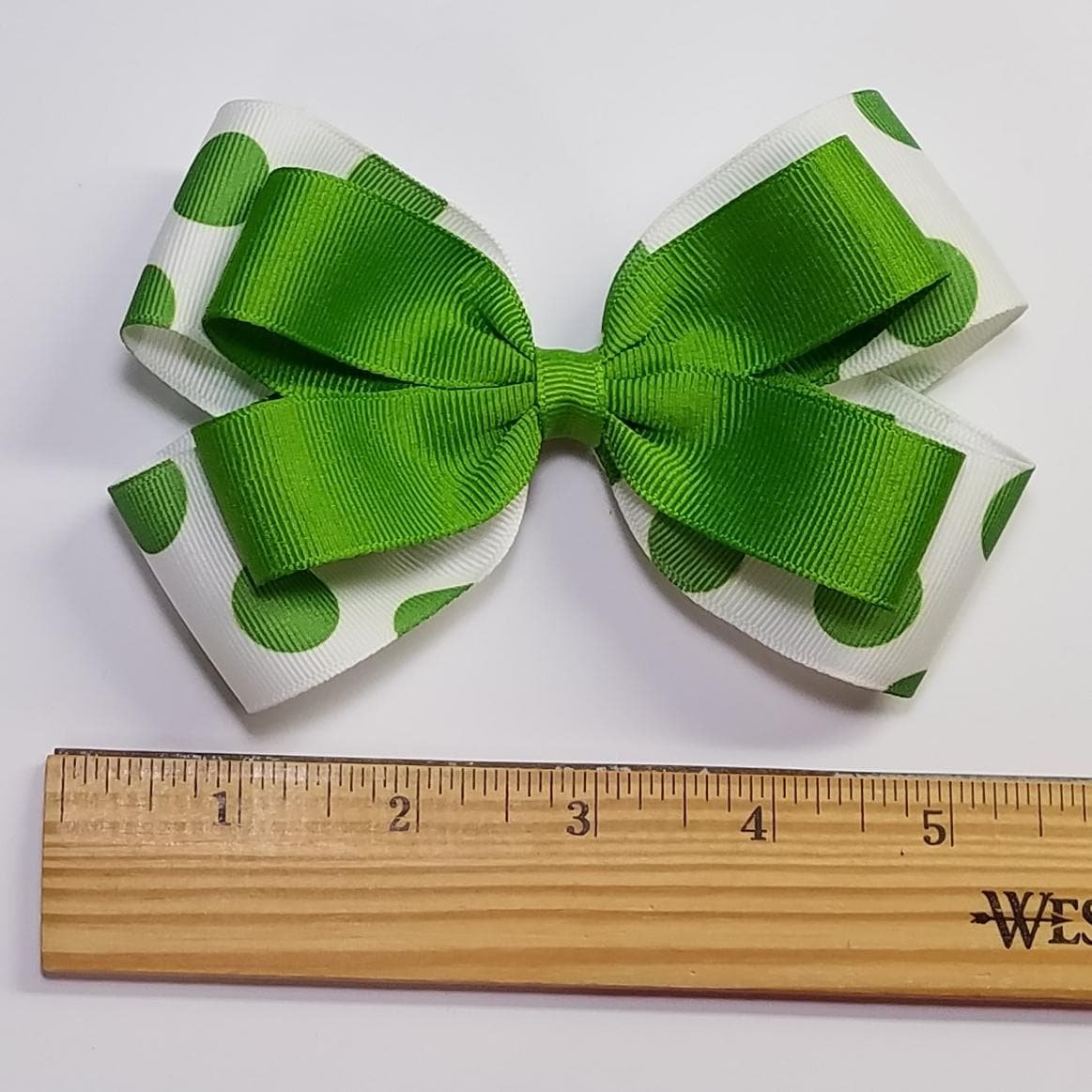 5" Apple Green Polka Dot 