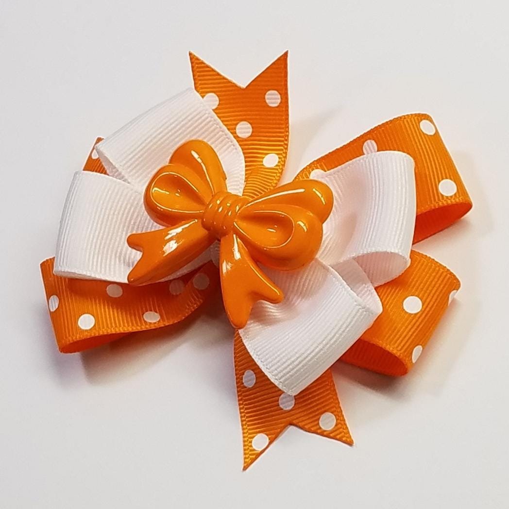 3.5" Tangerine Orange Polka Dot 