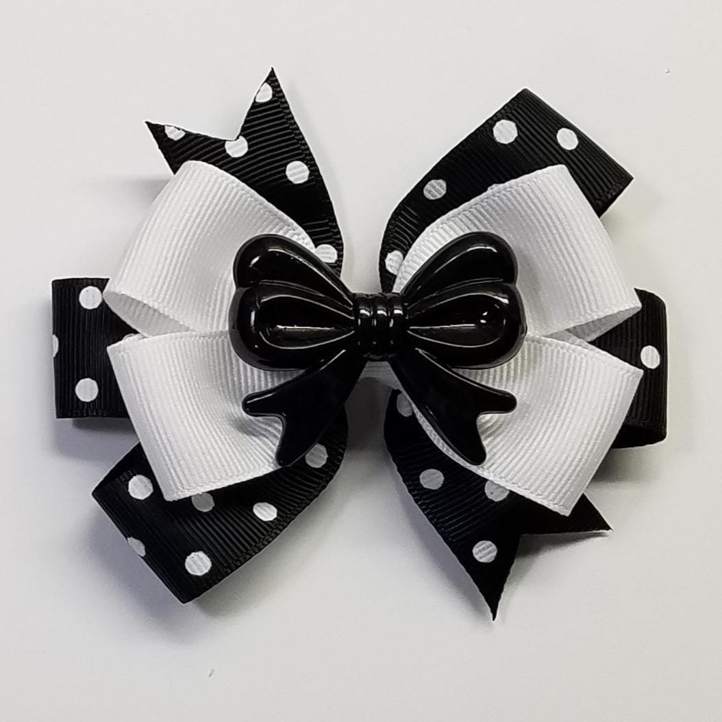 3.5" Black Polka Dot 