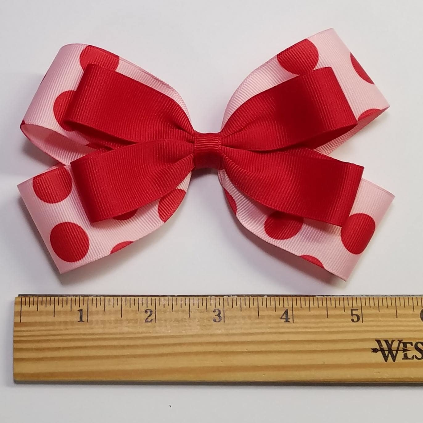 5" Pink Red Polka Dot 