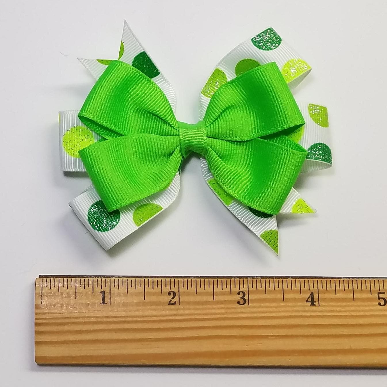 3.5" Green Glitter Polka Dot 