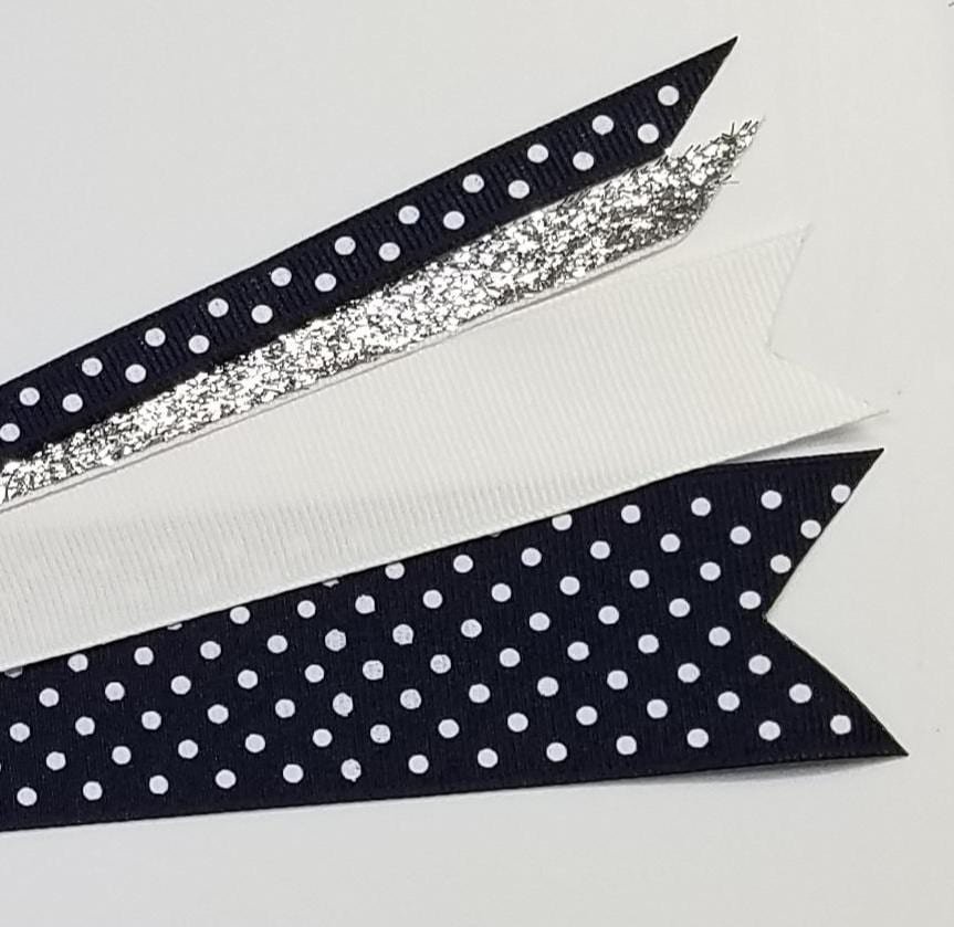 Navy White Polka Dot 