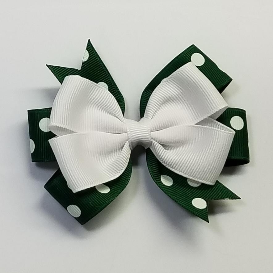 3.5" Green White Polka Dot Team Sport School