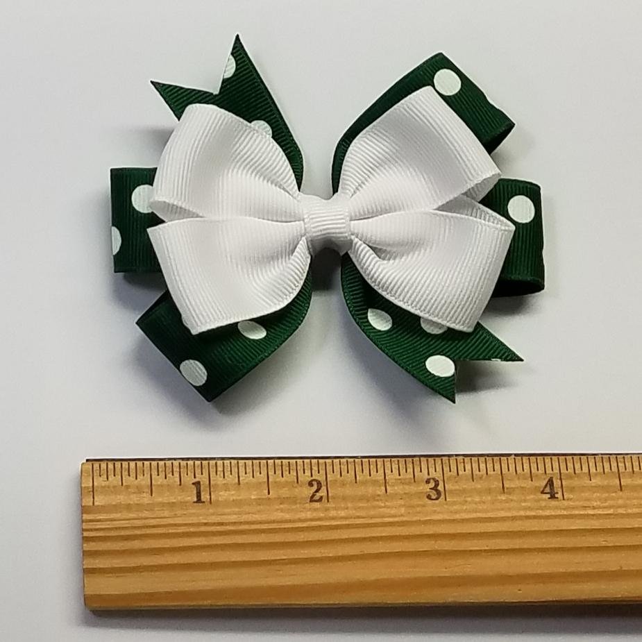 3.5" Green White Polka Dot Team Sport School
