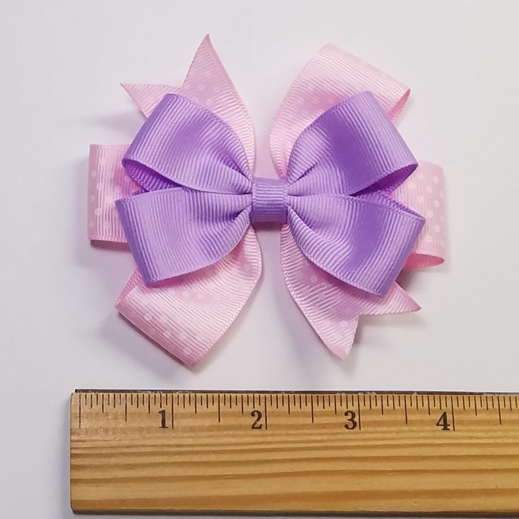 3.5" Light Orchid Purple Baby Pink Polka Dot 