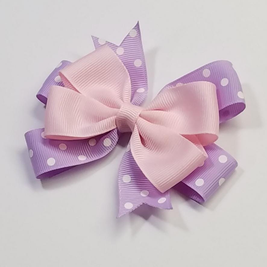 3.5" Baby Pink Light Purple Polka Dot