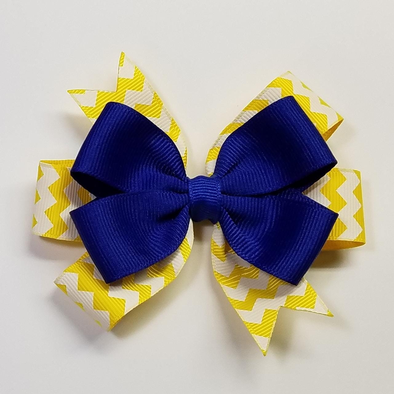 3.5" Royal Blue Yellow Chevron Stripe Team Sport School Colors