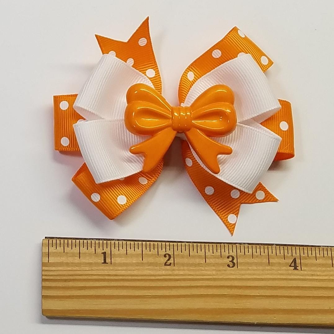 3.5" Tangerine Orange Polka Dot 