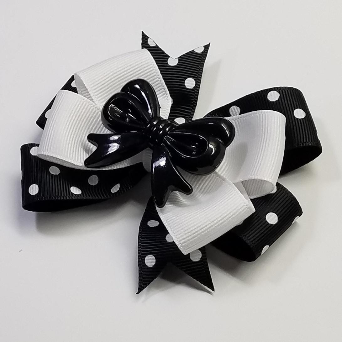 3.5" Black Polka Dot 