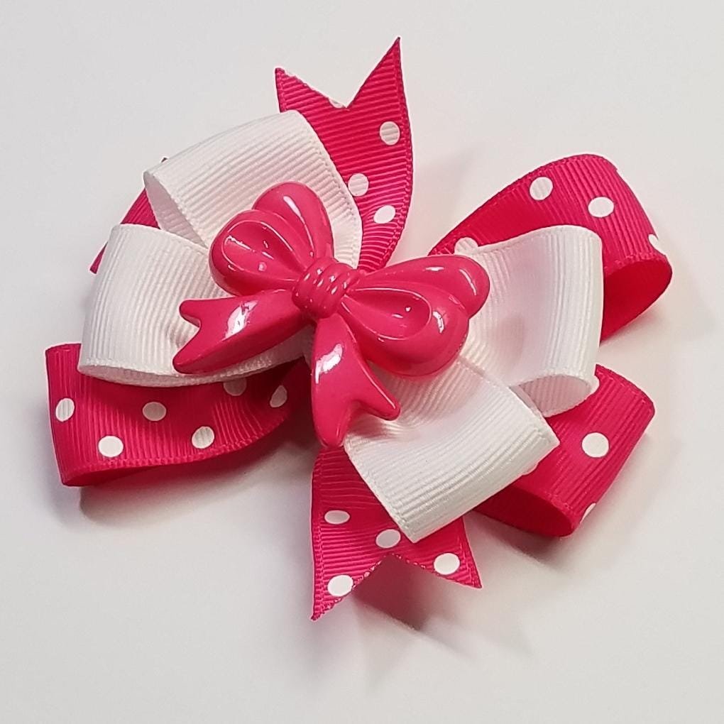 3.5" Shocking Pink Polka Dot