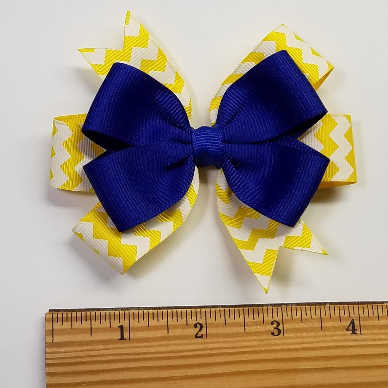3.5" Royal Blue Yellow Chevron Stripe Team Sport School Colors