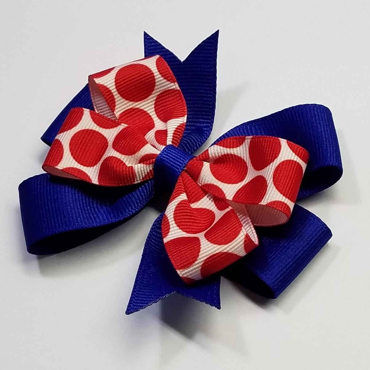3.5" Red Royal Blue Polka Dot 
