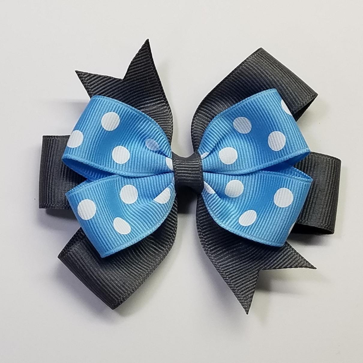 3.5" Blue Grey Polka Dot Team Sport School 