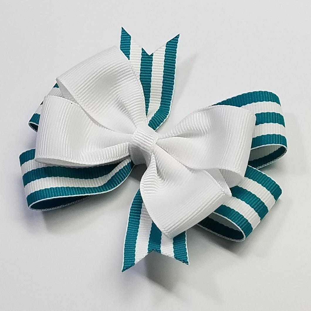 3.5" Teal White Stripe 