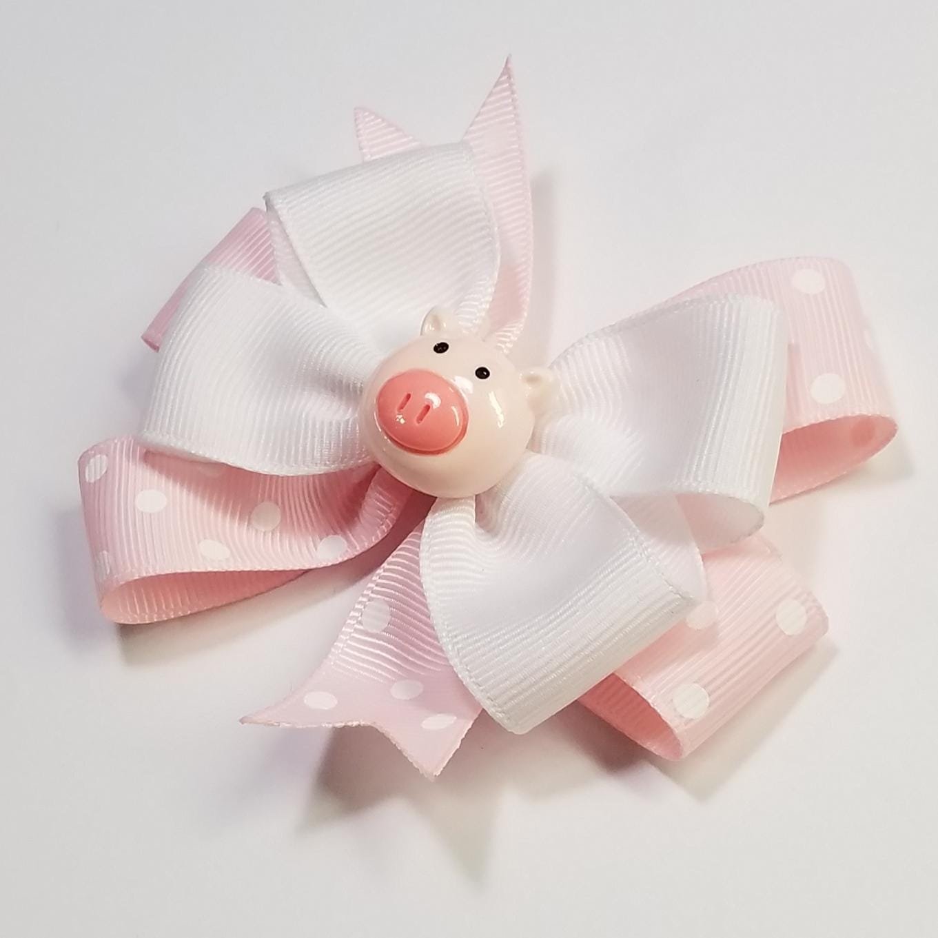 3.5" Pig Baby Pink Polka Dot