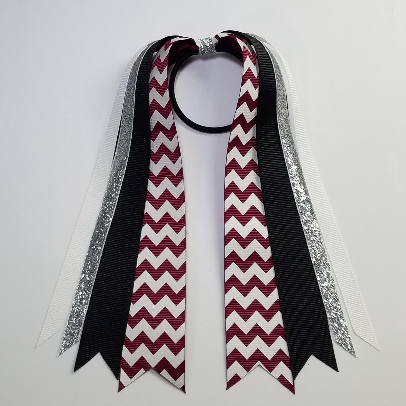Maroon White Glitter Chevron 