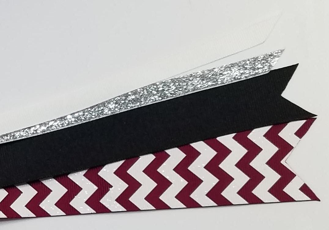 Maroon White Glitter Chevron 