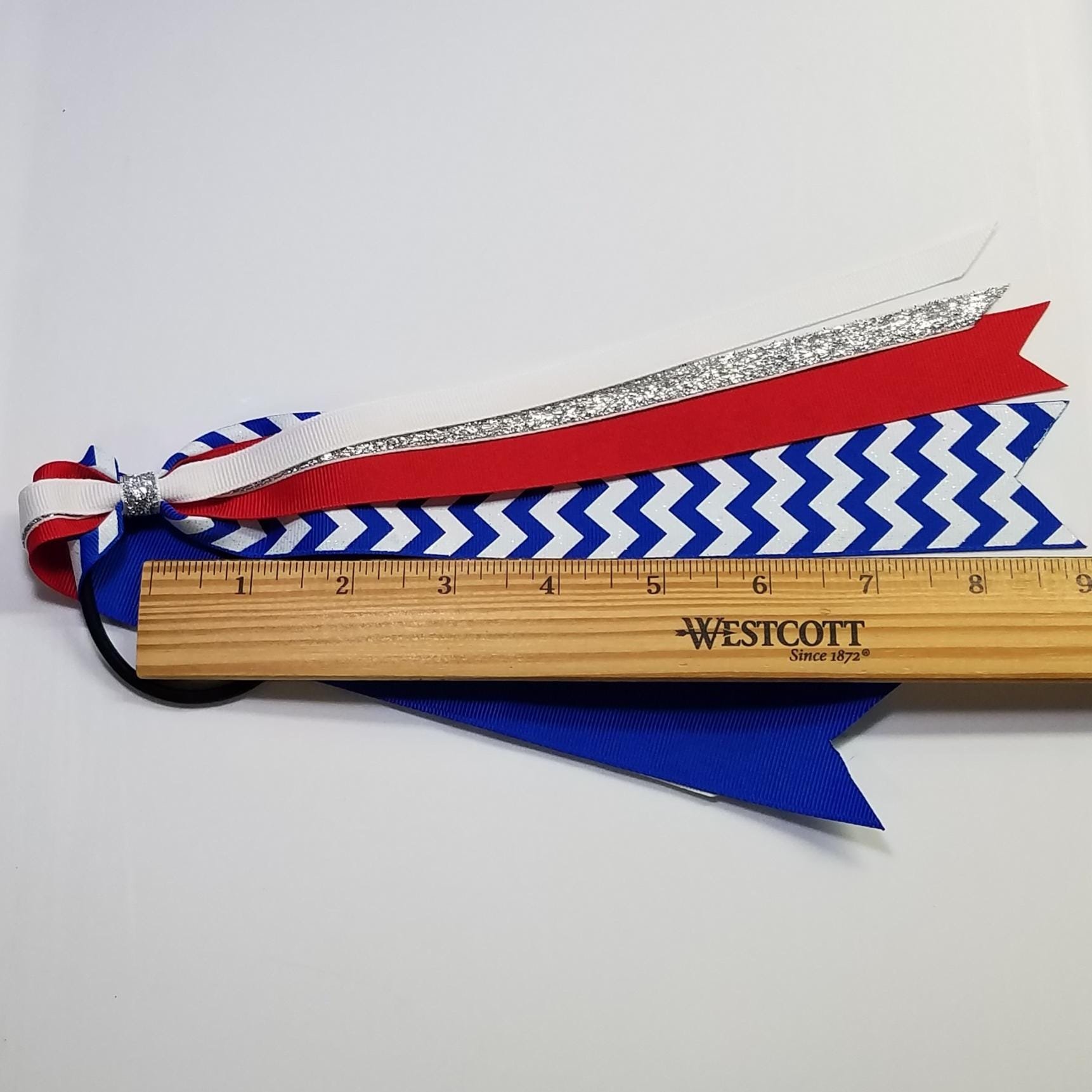 Royal Blue White Red Chevron