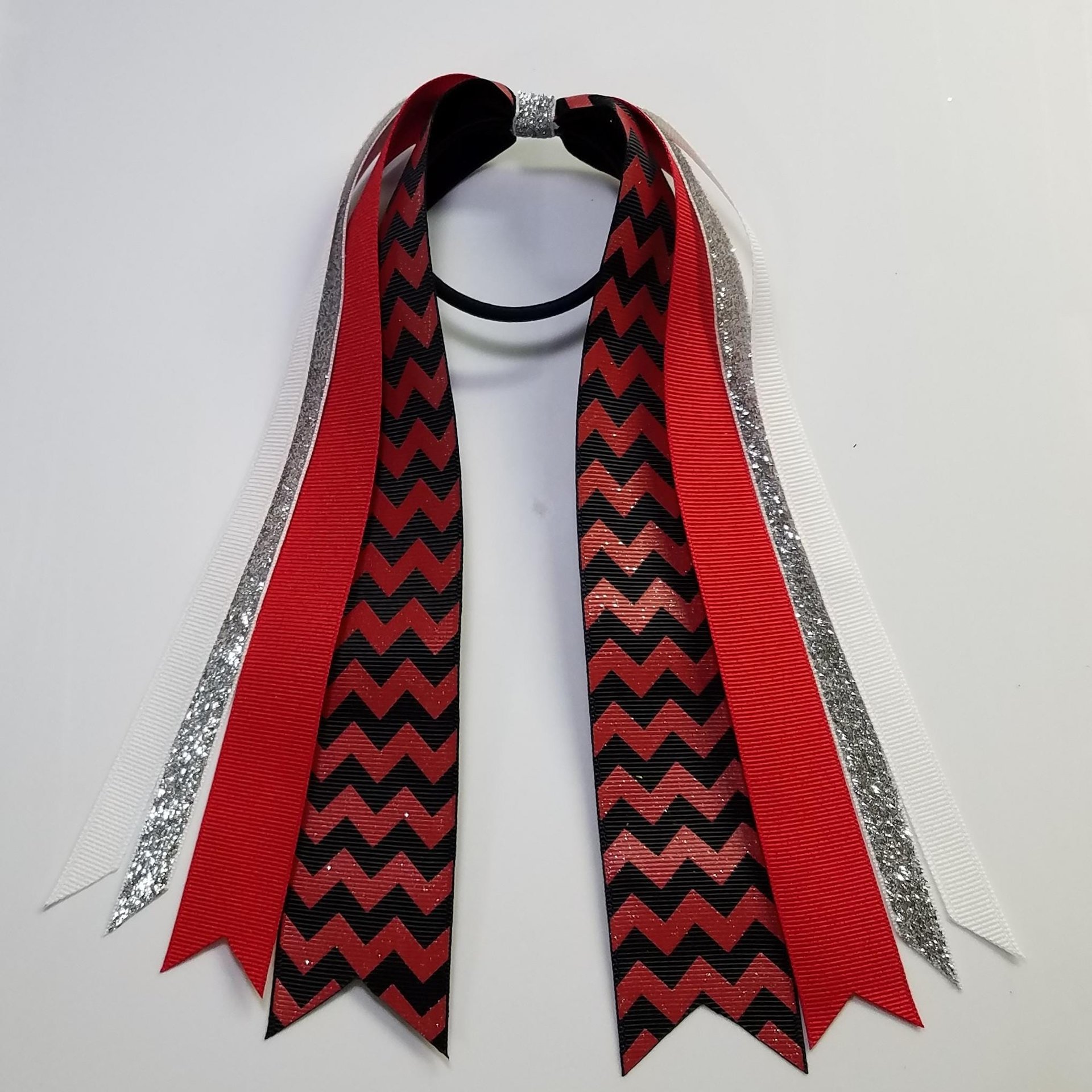 Red Black Glitter Chevron 