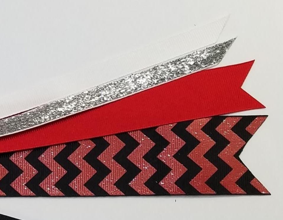 Red Black Glitter Chevron 