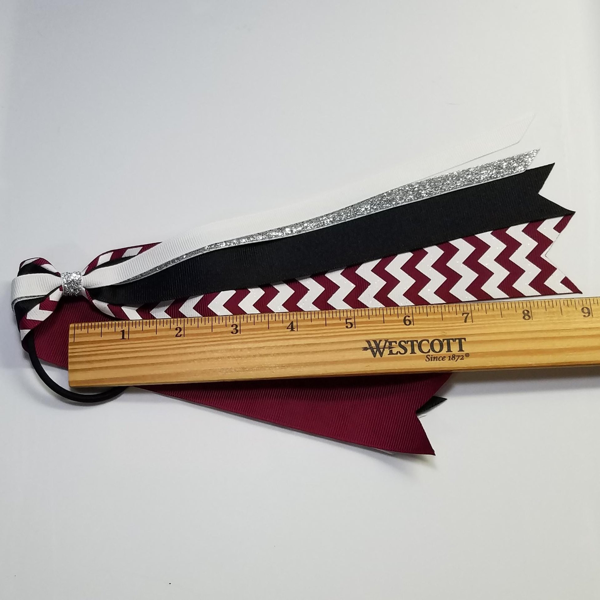 Maroon White Glitter Chevron 