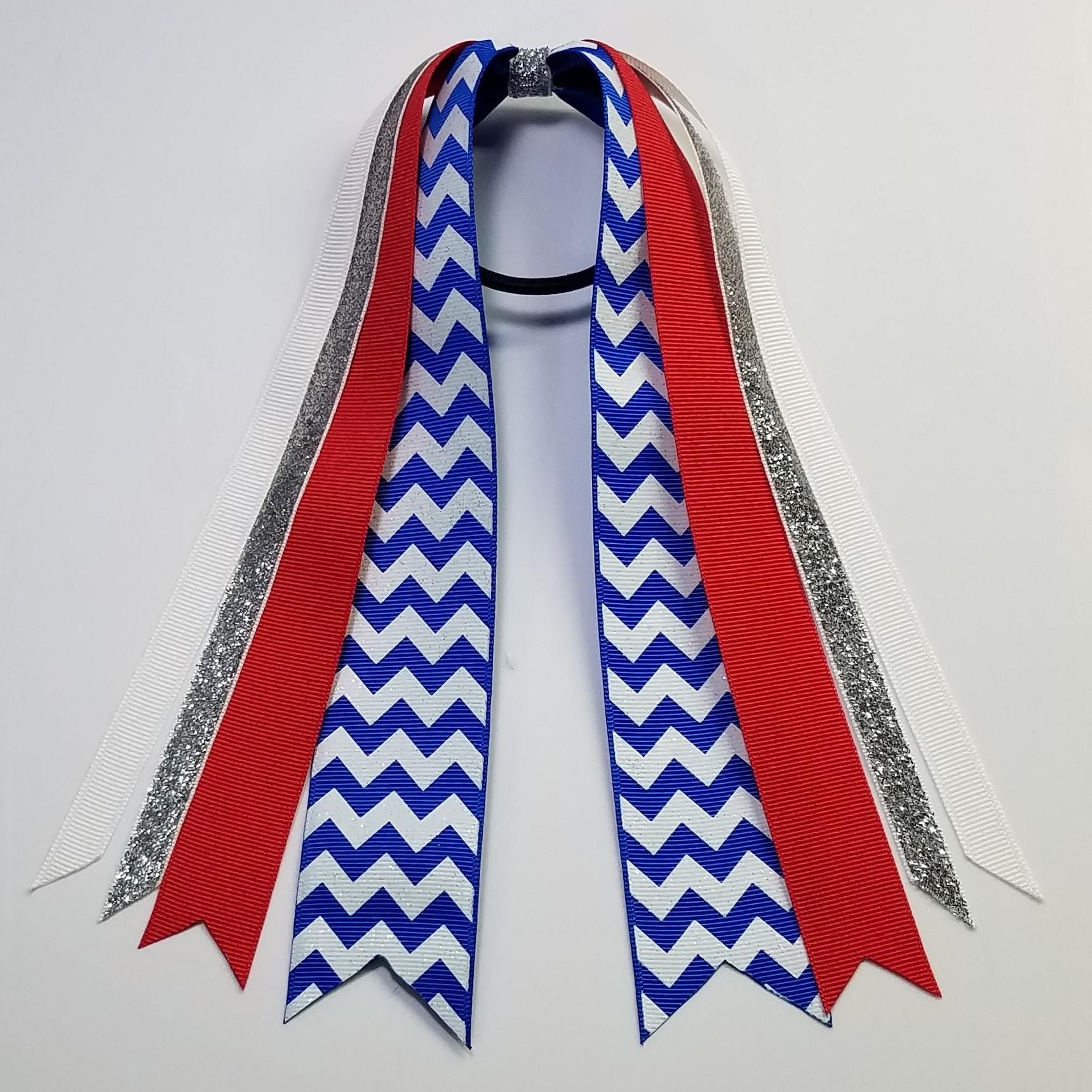 Royal Blue White Red Chevron