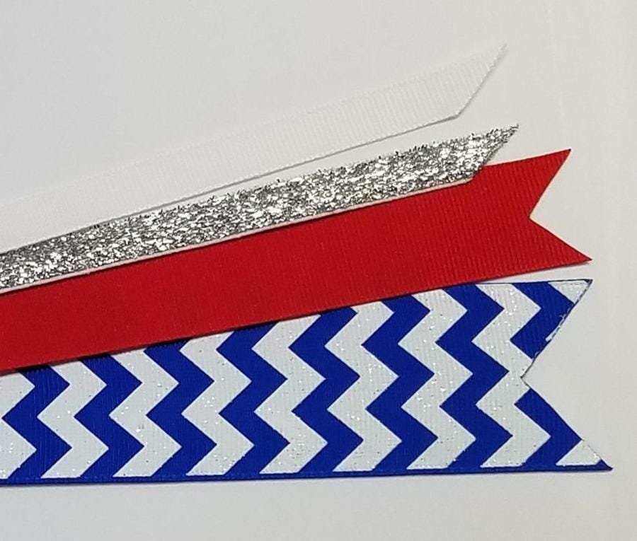 Royal Blue White Red Chevron