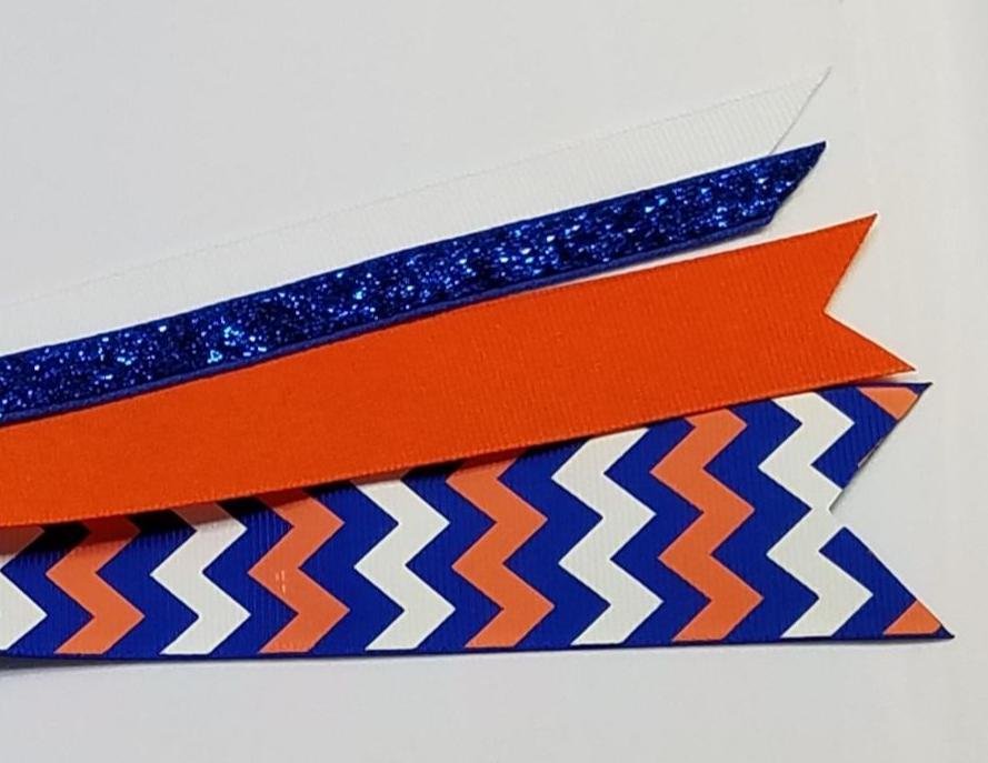 Royal Blue Orange White Chevron