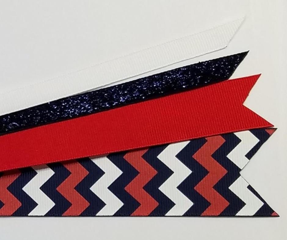 Navy Blue Red White Chevron