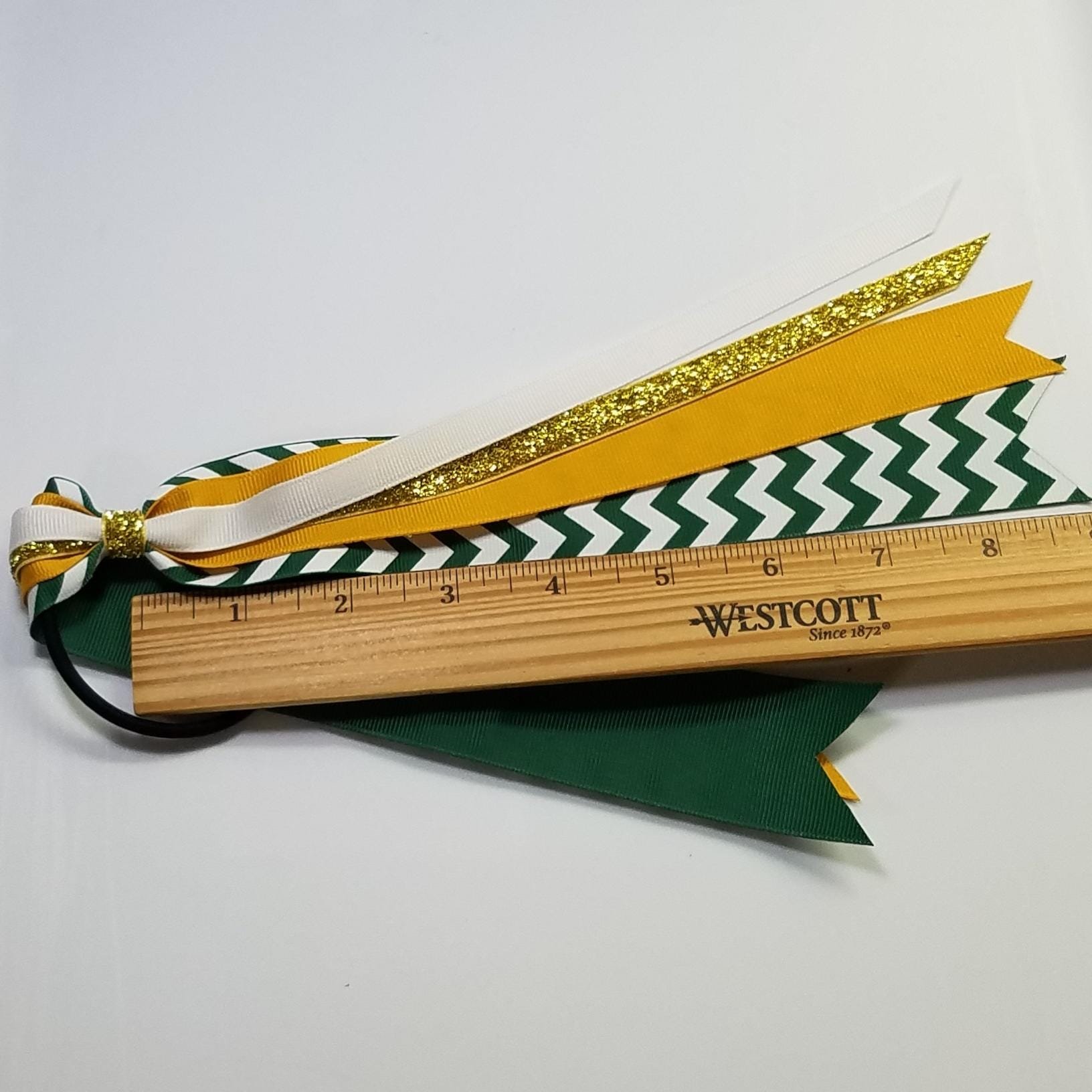 Green Gold White Chevron 