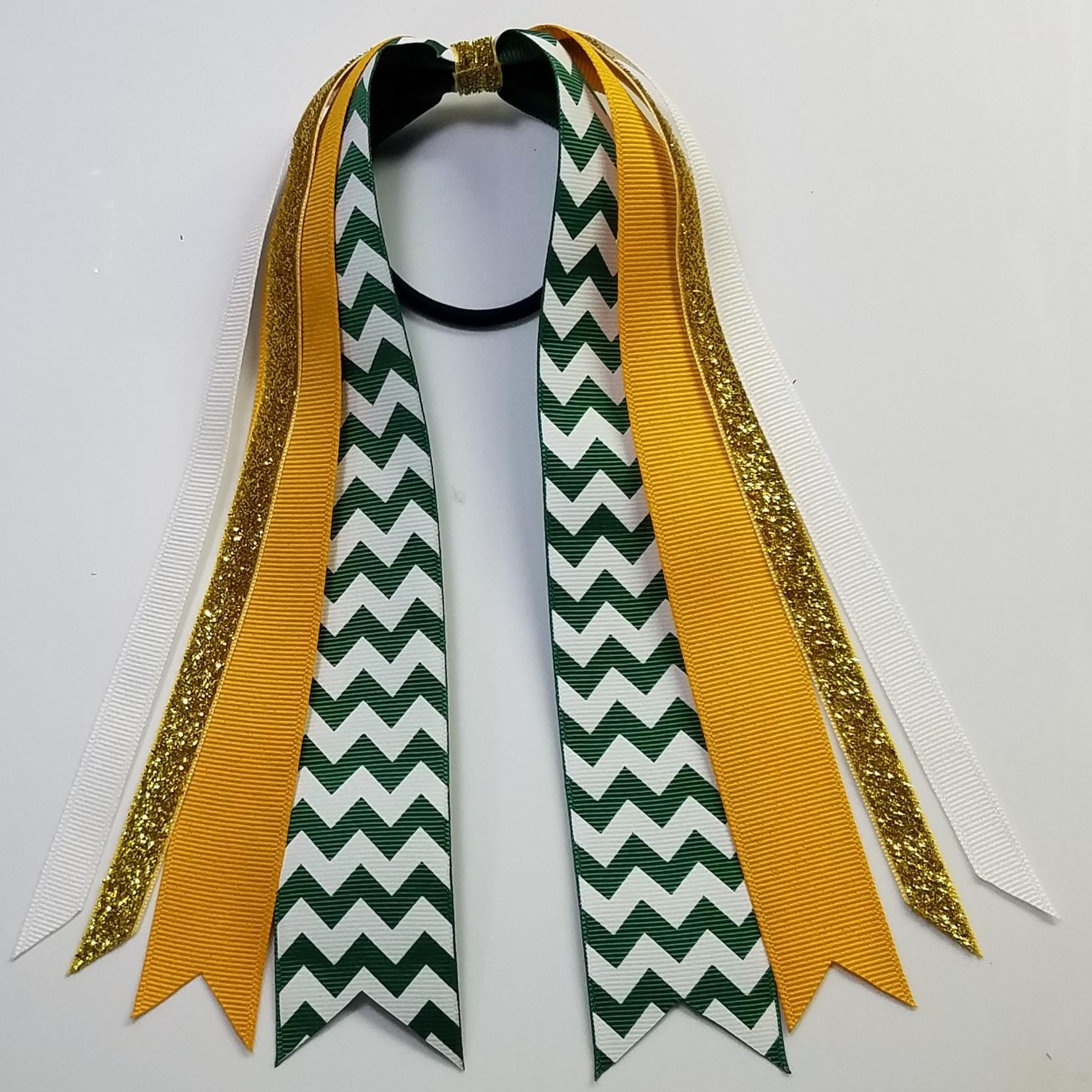 Green Gold White Chevron 