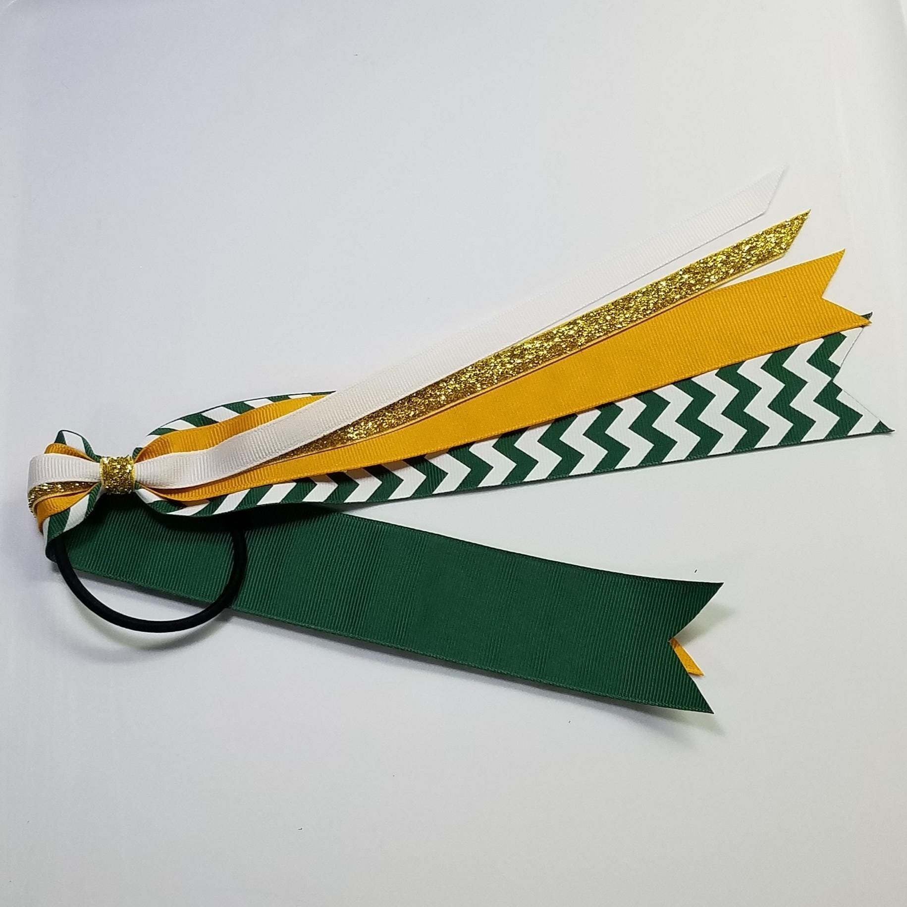 Green Gold White Chevron 