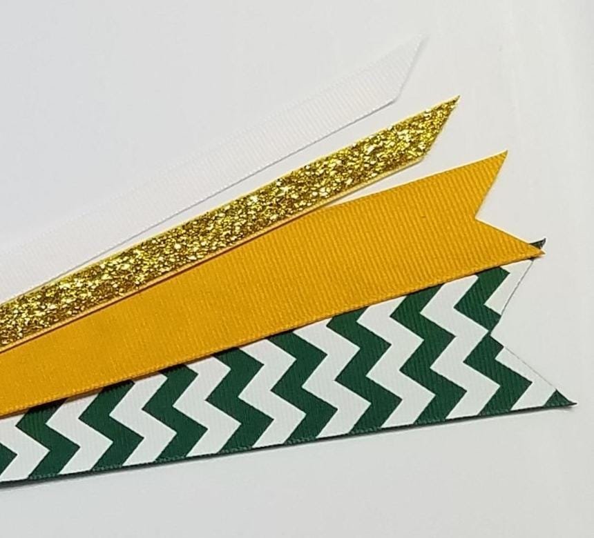 Green Gold White Chevron 