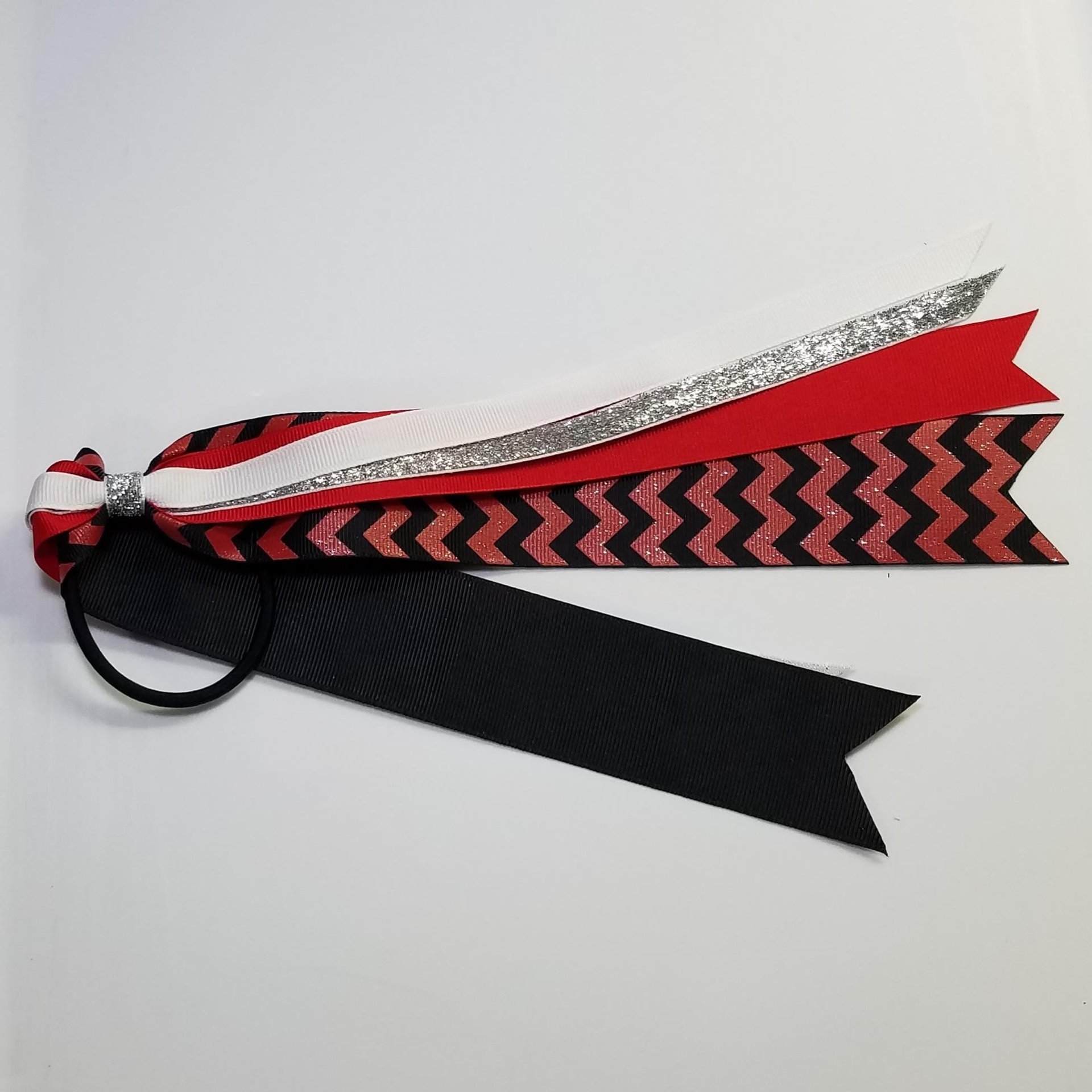 Red Black Glitter Chevron 