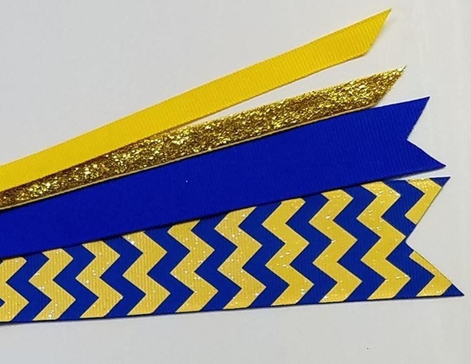 Royal Blue Yellow Chevron 