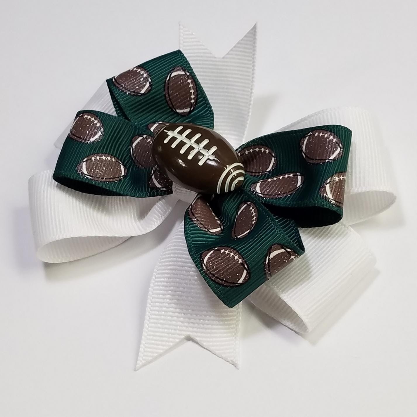 3.5" Football Glitter Green White