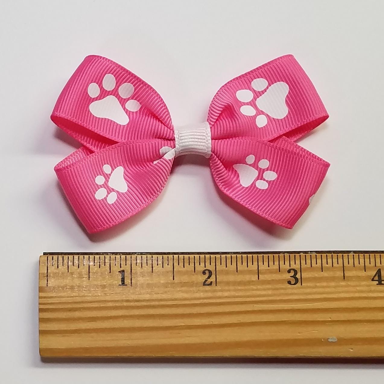 3" Hot Pink White Paw Print 