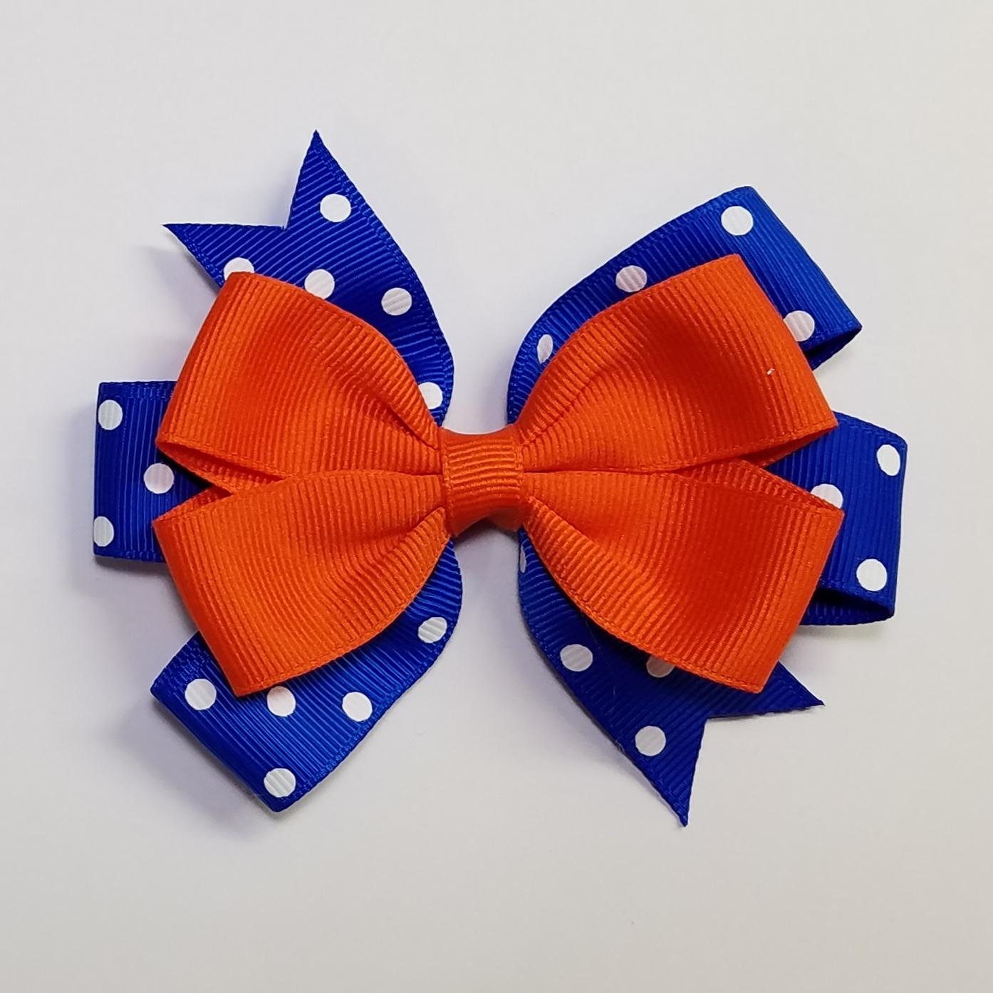 3.5" Orange Blue Polka Dot