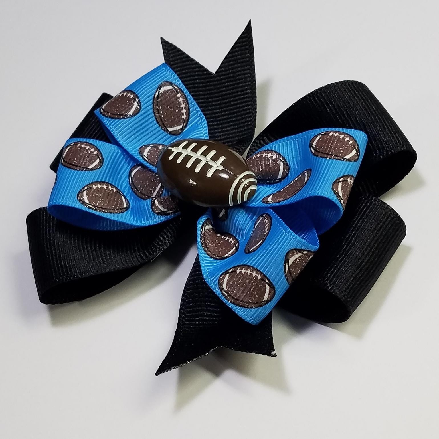 3.5" Football Glitter Blue Black
