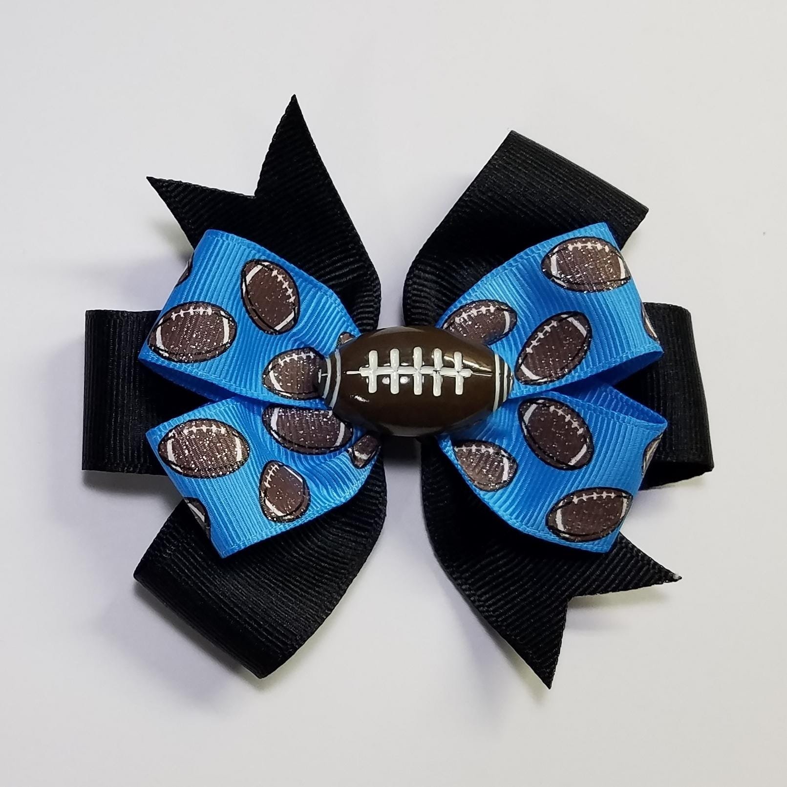 3.5" Football Glitter Blue Black