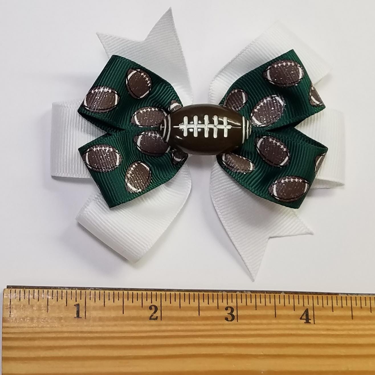 3.5" Football Glitter Green White