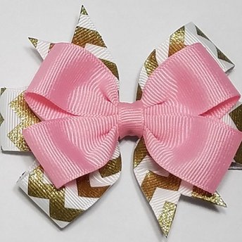 3.5" Pink Gold Chevron 