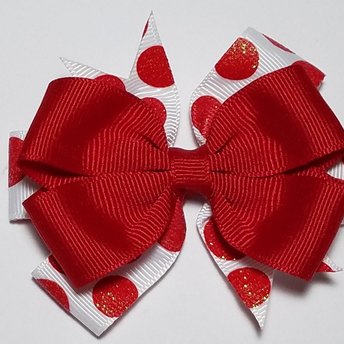 3.5" Red Glitter Polka Dot 